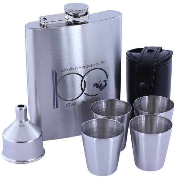 Gourde FFS SET FLASQUE ET VERRES EN ACIER INOXYDABLE