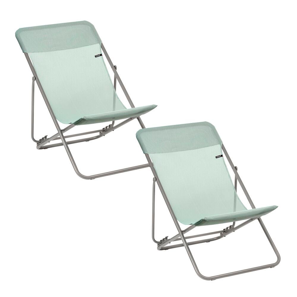 Set aus 2 klappbaren Liegestühlen Maxi Transat Batyline® Iso Tilleul