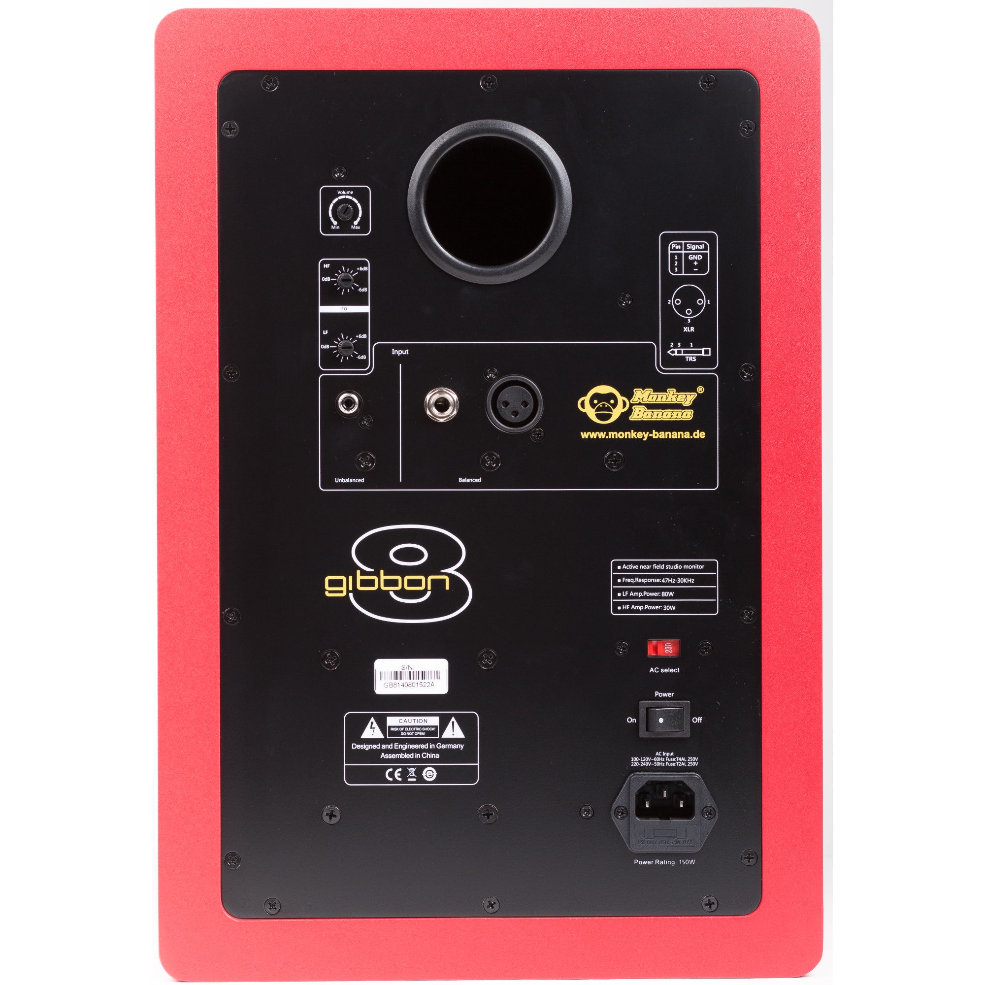 Monkey Banana Gibbon 8 actieve studiomonitor rood (per stuk)
