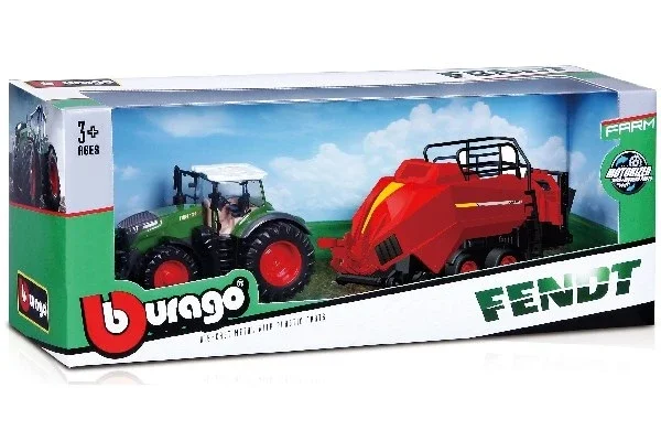 BURAGO - Traktor m/balleløfter Fendt 1050 Vario 10cm grøn