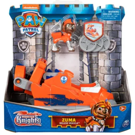 Spin Master Paw Patrol Rescue Knights Zuma Verwandelbares Spielzeugauto mit Actionfigur