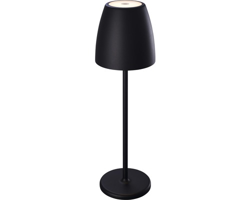Tafellamp op batterijen IP54 2W 200 lm 2700 KH 38 cm Tavola zwart met USB + touchdimmer