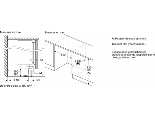 SIEMENS - Table top encastrable KU21RADE0, IQ500, Sous plan, 134 litres, Softclose
