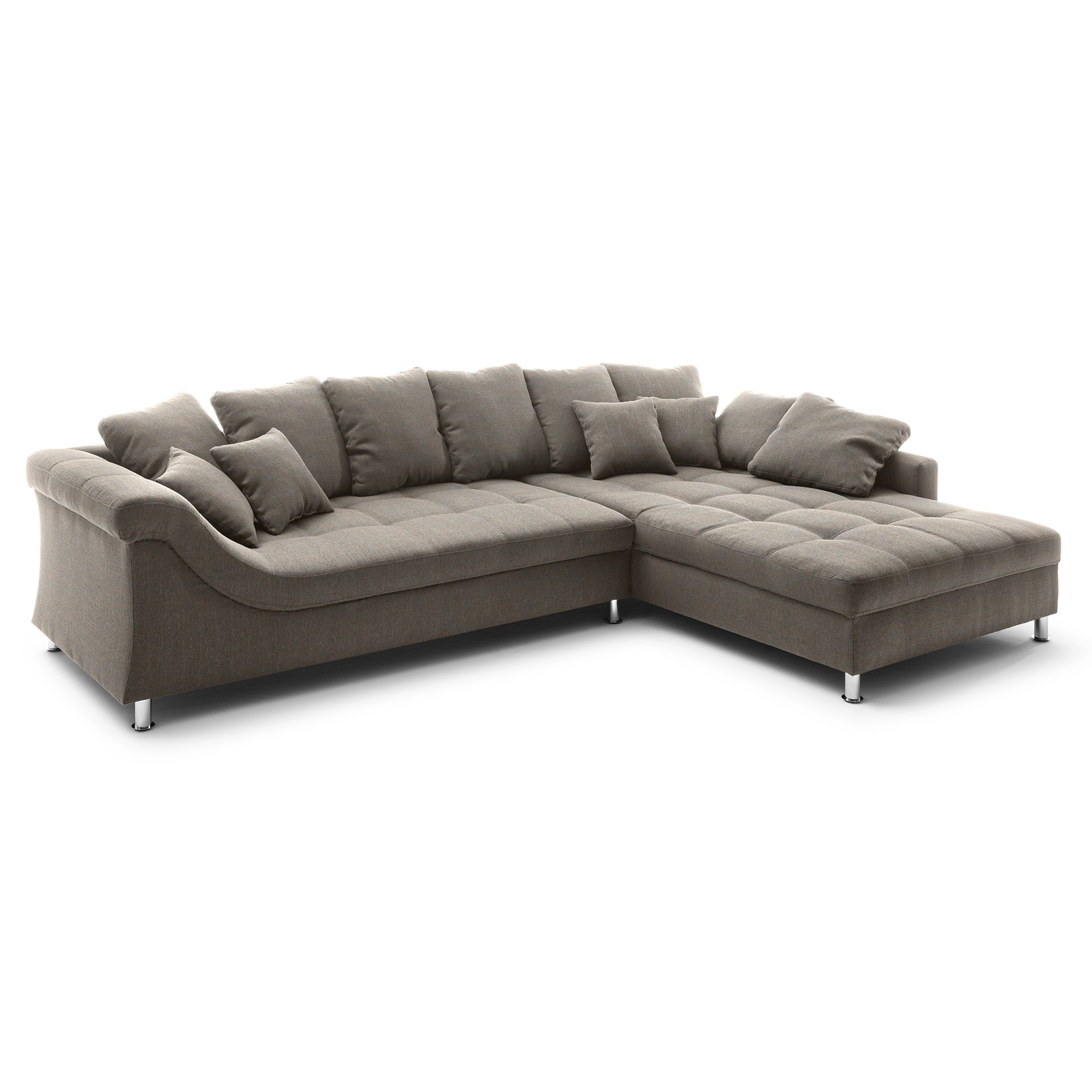Ecksofa - taupe - beidseitig montierbar