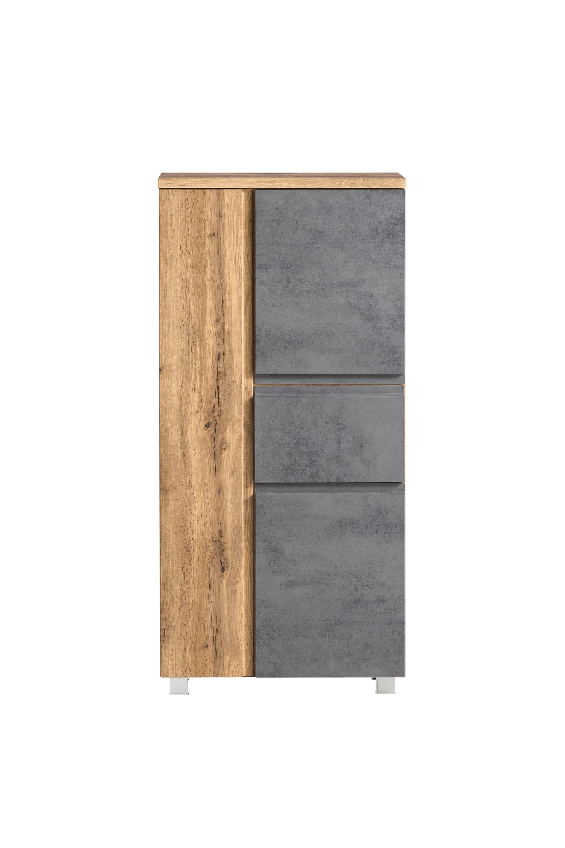 Midischrank Gent hellgrau/braun B/H/T 65x130x35 cm