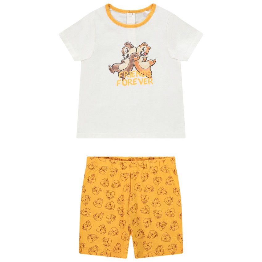 Set pyjama court Tic et Tac Disney pour bébé garçon - Ecru