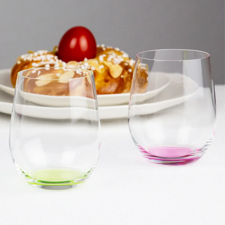 Riedel - O Wine Happy O Wasserglas 320 ml, transparent / mehrfarben (4er-Set)