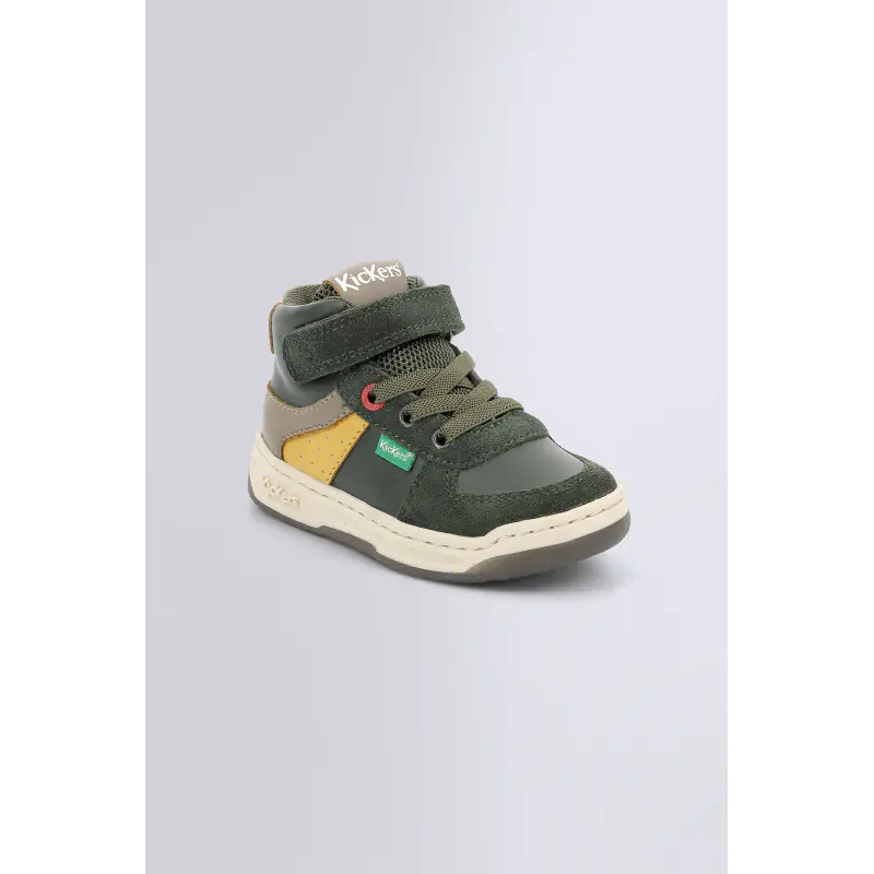 KICKALIEN KAKI JAUNE TAUPE SNEAKERS HAUTES Synthétique Garçon