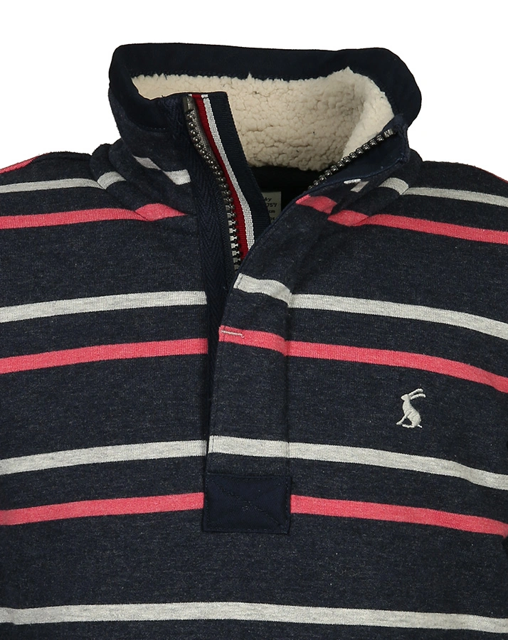 Fleece-Pullover WINTER DALE – HALF ZIP gestreift in navy