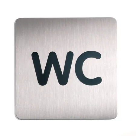Durable 495723 Picto Quadratisch WC, 150 x 150 mm, metallic silber