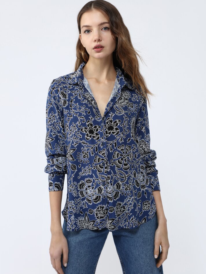 Camisa fluida - Azul-marinho