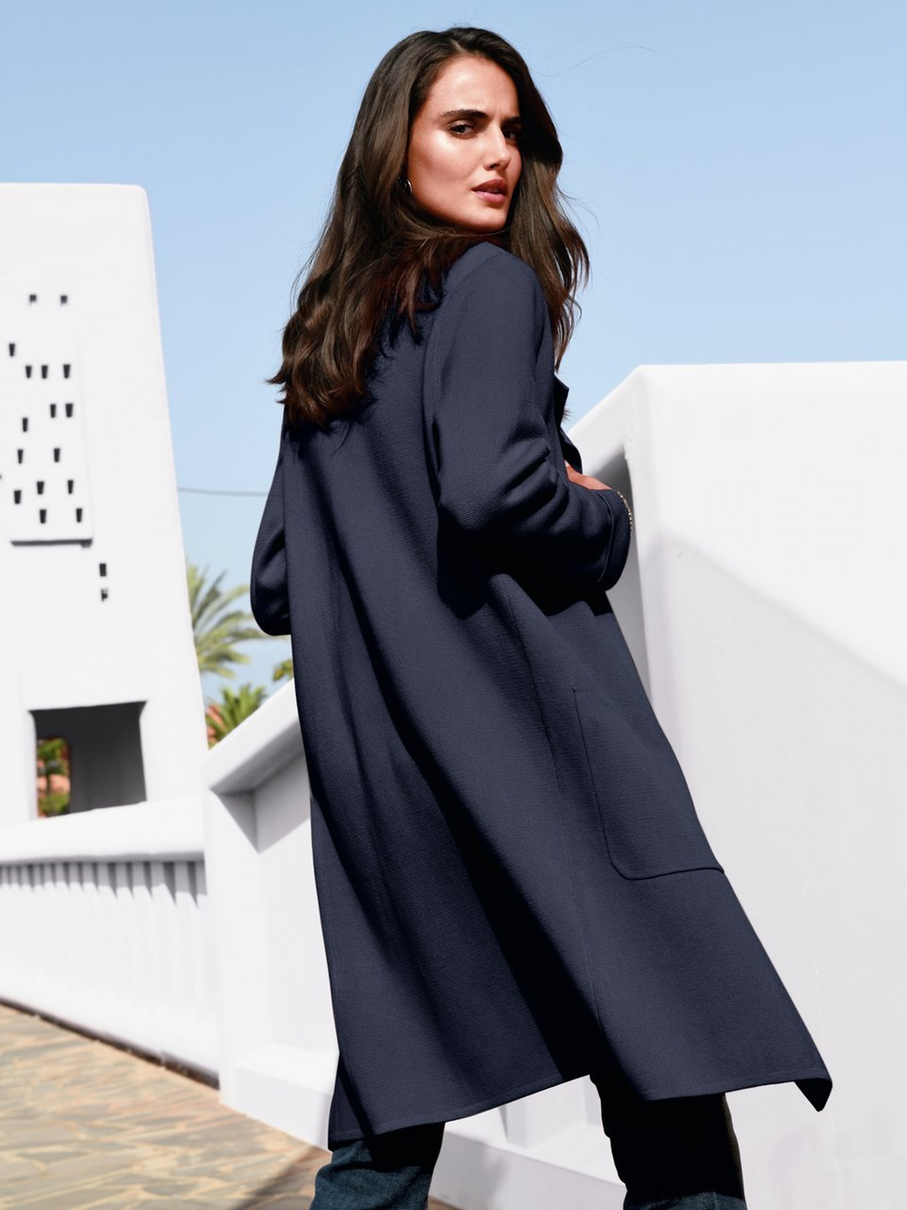 Long-Strickjacke aus 100% SUPIMA®-­Baumwolle