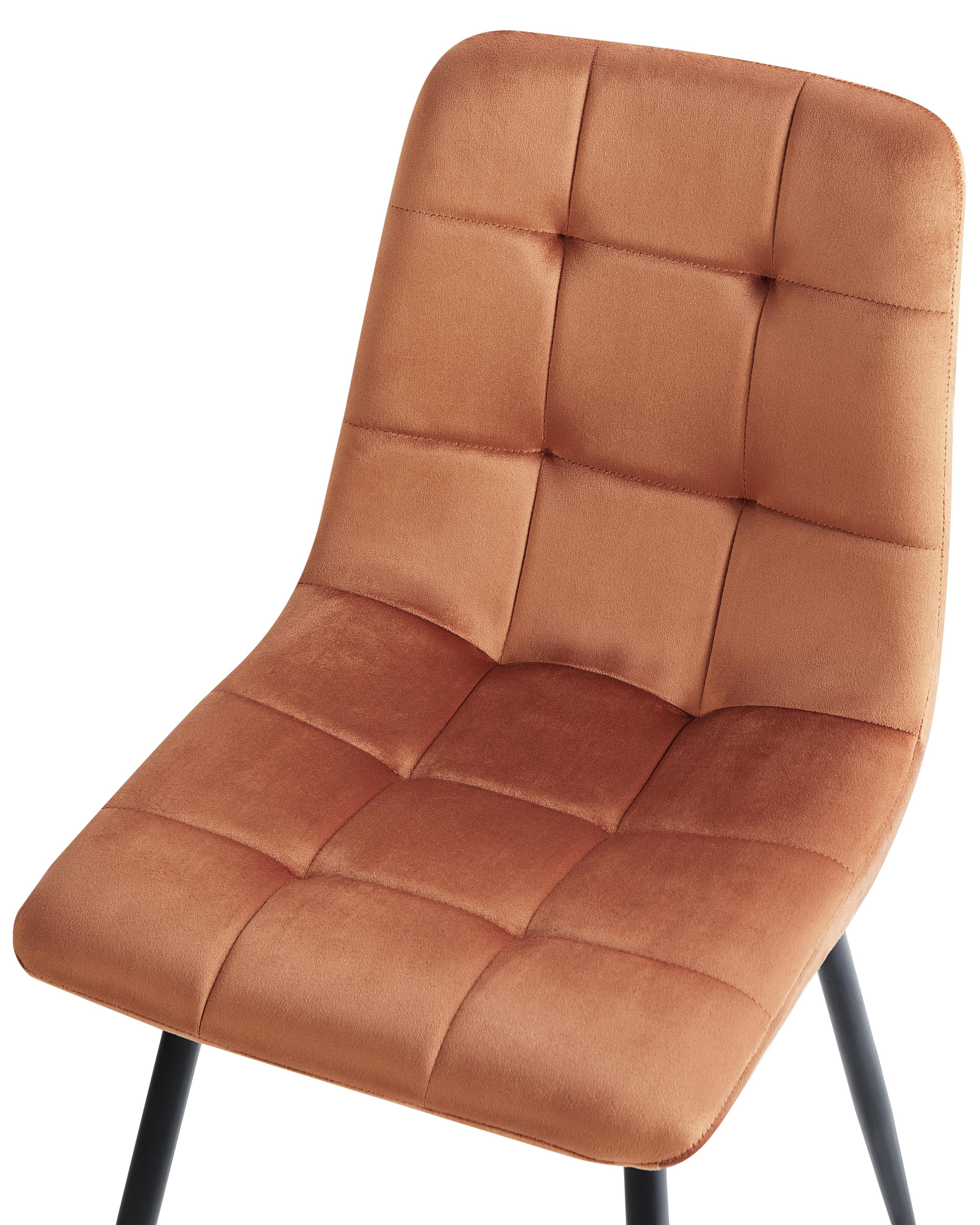 Set van 4 eetkamerstoelen POWELL Fluweel Oranje