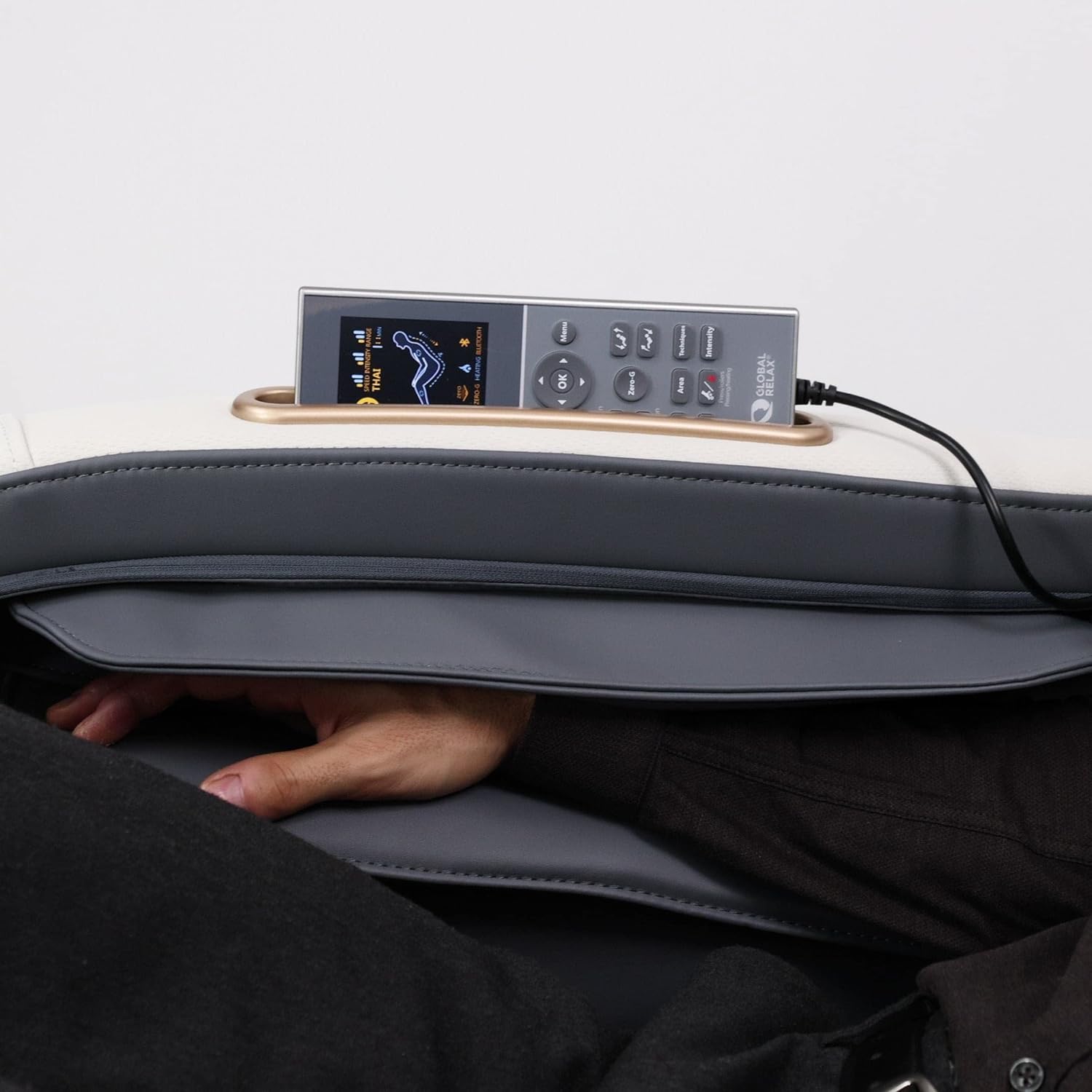 GLOBAL RELAX | KENSHO&reg; Plus | Sill&oacute;n Masaje Azul Grisaceo | 7 Programas | Presoterapia de Aire, Reflexoterapia de Pies, Termoterapia Espalda, Gravedad y Espacio Cero| Sonido Envolvente 3D | Bluetooth