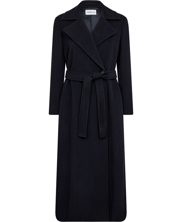 Marella CAPPA Coat - 100% Pure Virgin Wool Navy