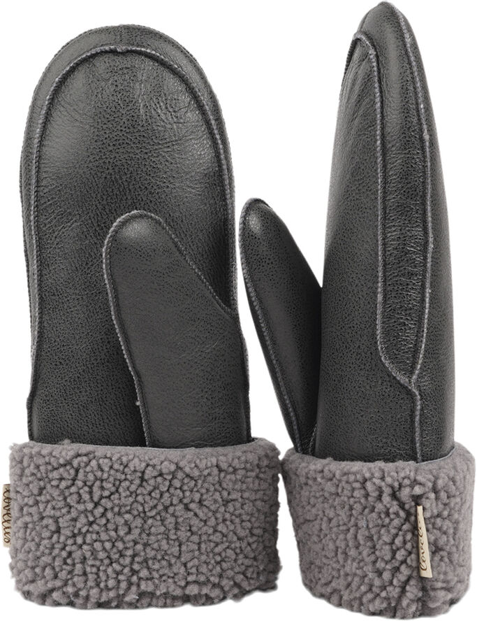 Lovelies VINSON - MITTENS - DOUBLE FACED SHEARLING Dark grey