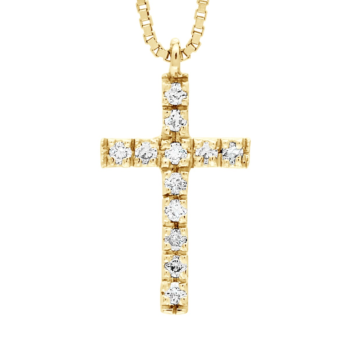 Collier CROSS Diamants 0,070 Cts Or Jaune