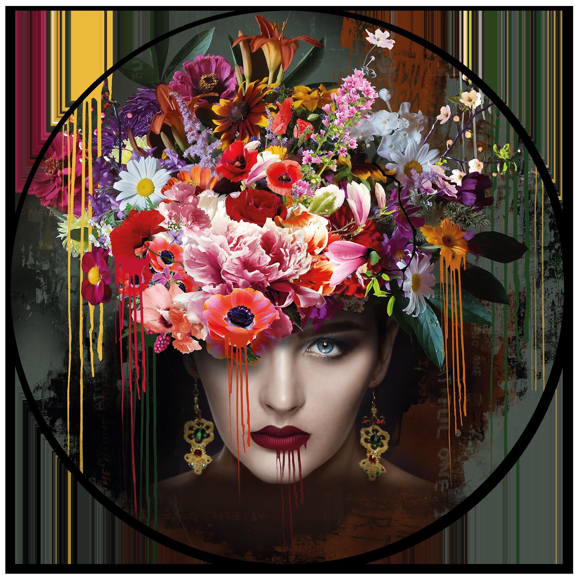 Acrylglasbild WOMAN & FLOWERS