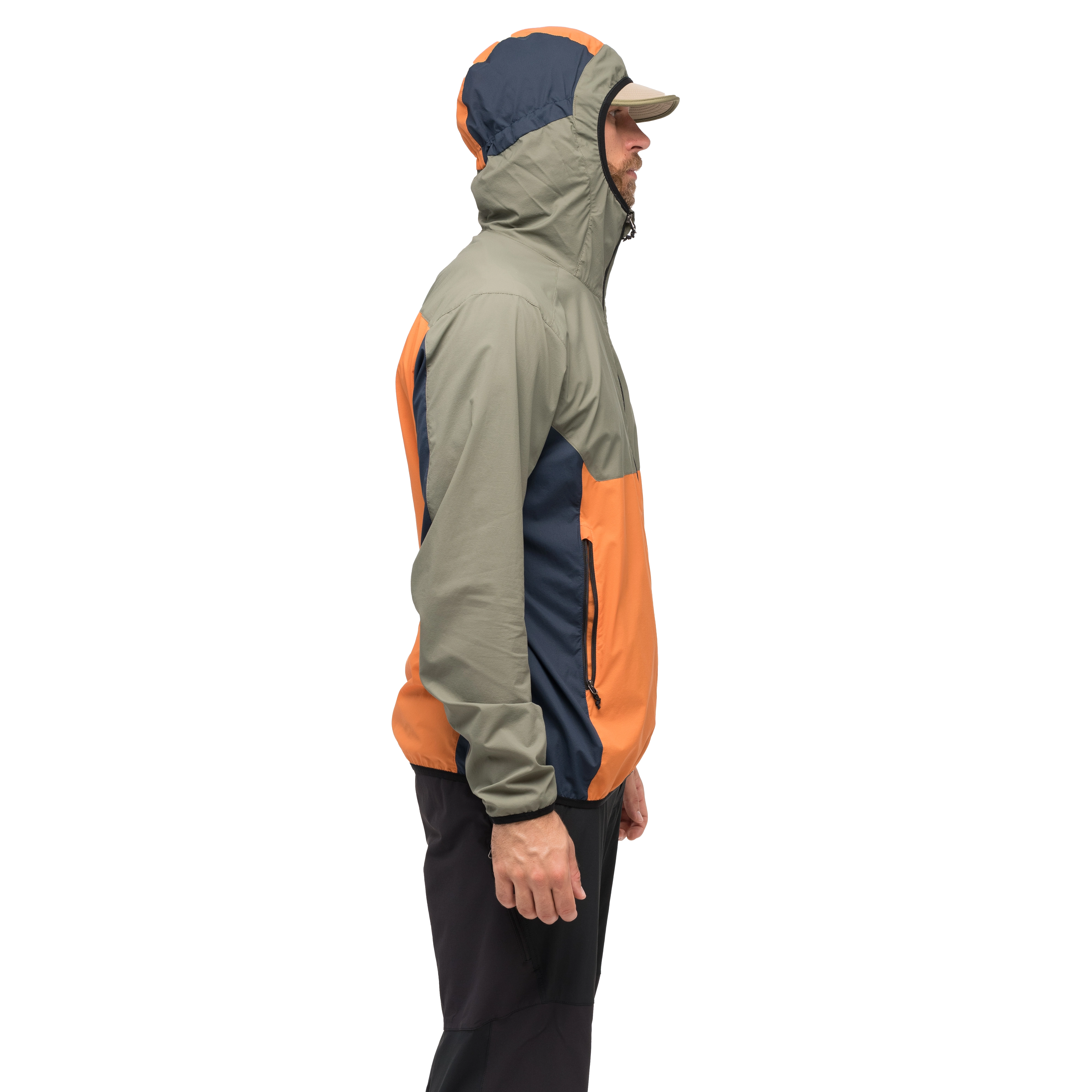 Vaagaa Windbreaker Jacket Men Faded Orange / Green Mud