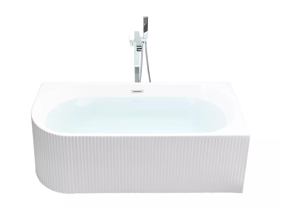 Baignoire d'angle droite blanche 160 x 80 cm GOCTA