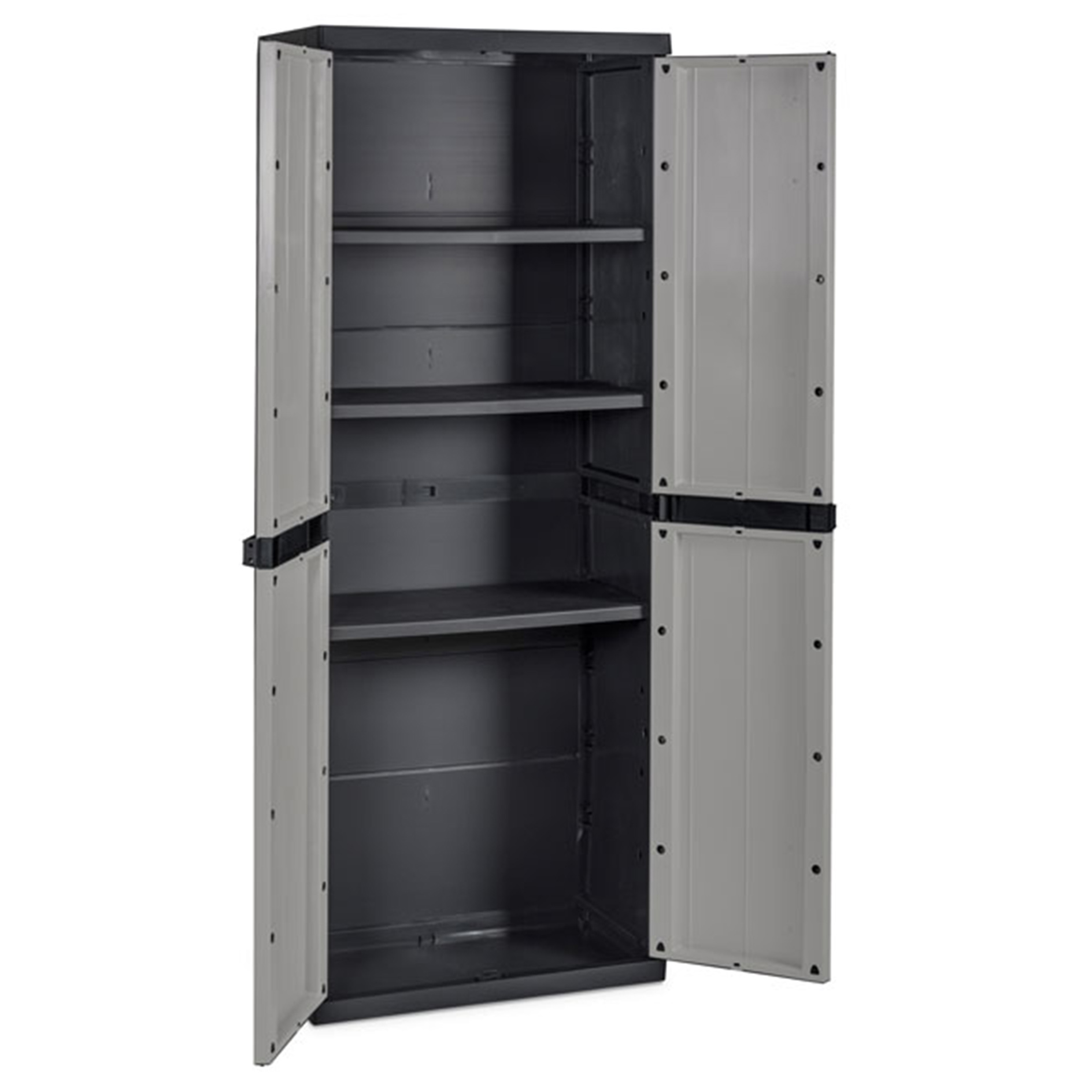 Universal-Schrank - grau-schwarz - 165 cm hoch
