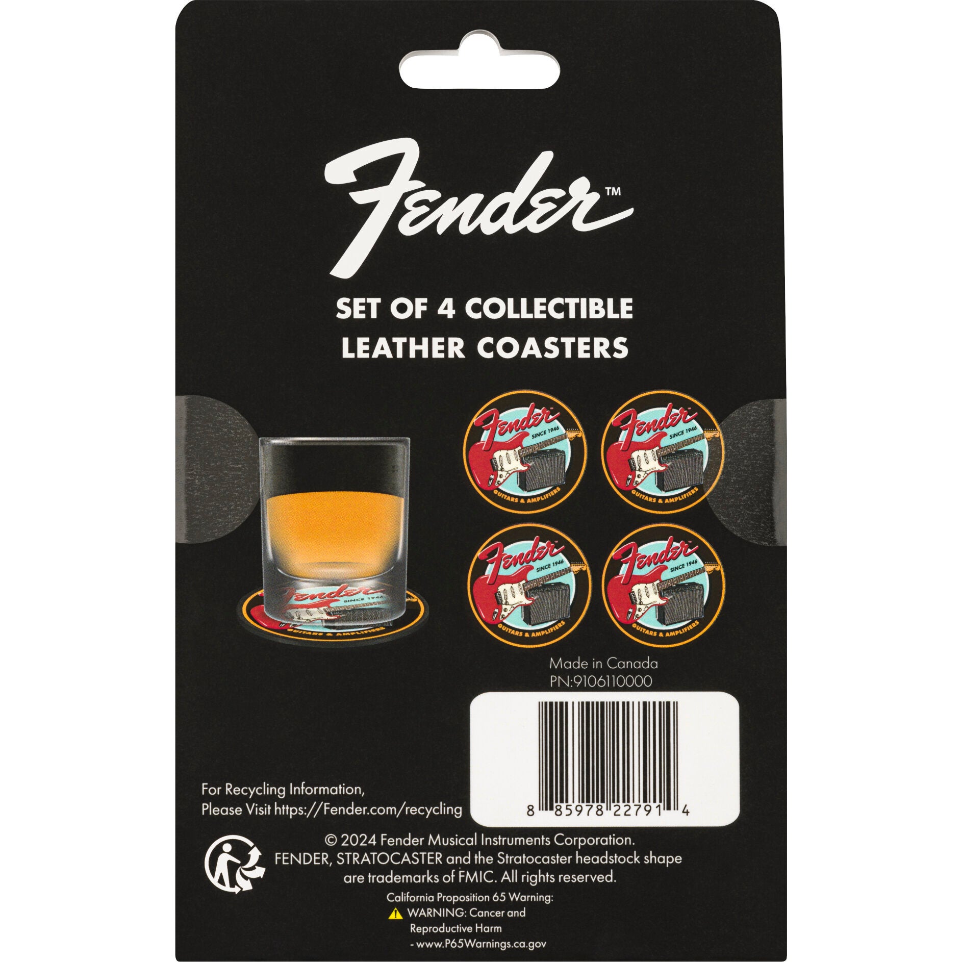 Fender 1946 Guitars & Amps Coaster Set onderzetters