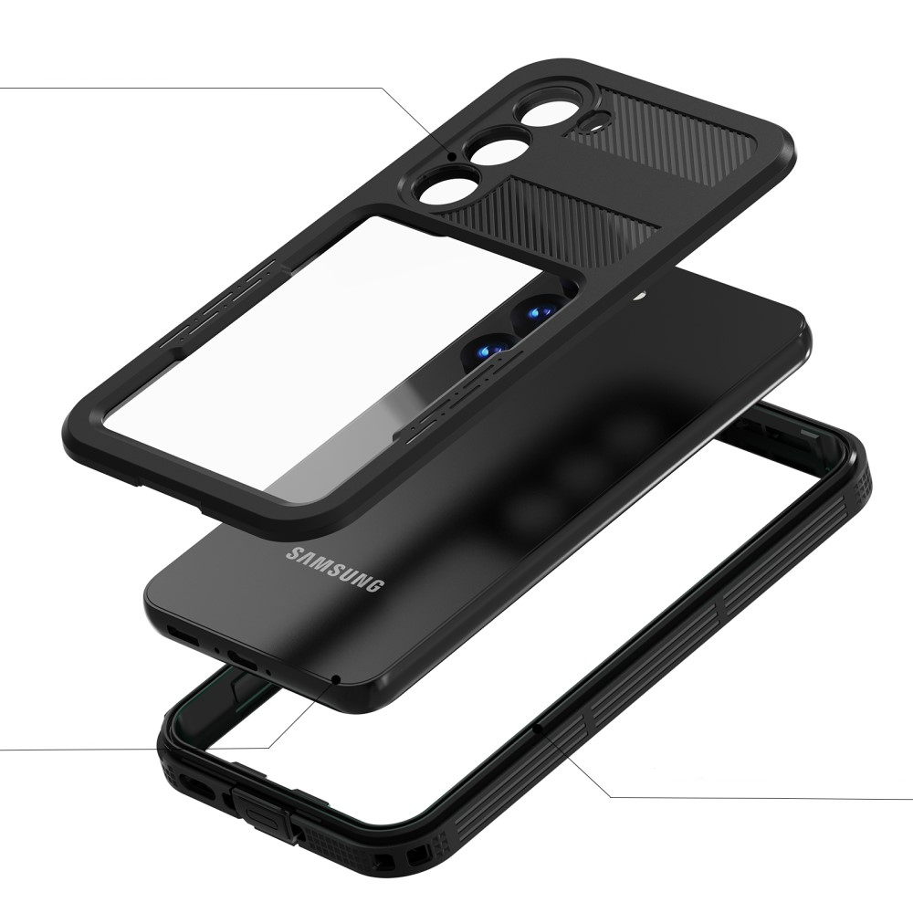 Samsung Galaxy S23 5G Wasserfeste Outdoor Schutz Hülle (IP68) - Schwarz / Transparent