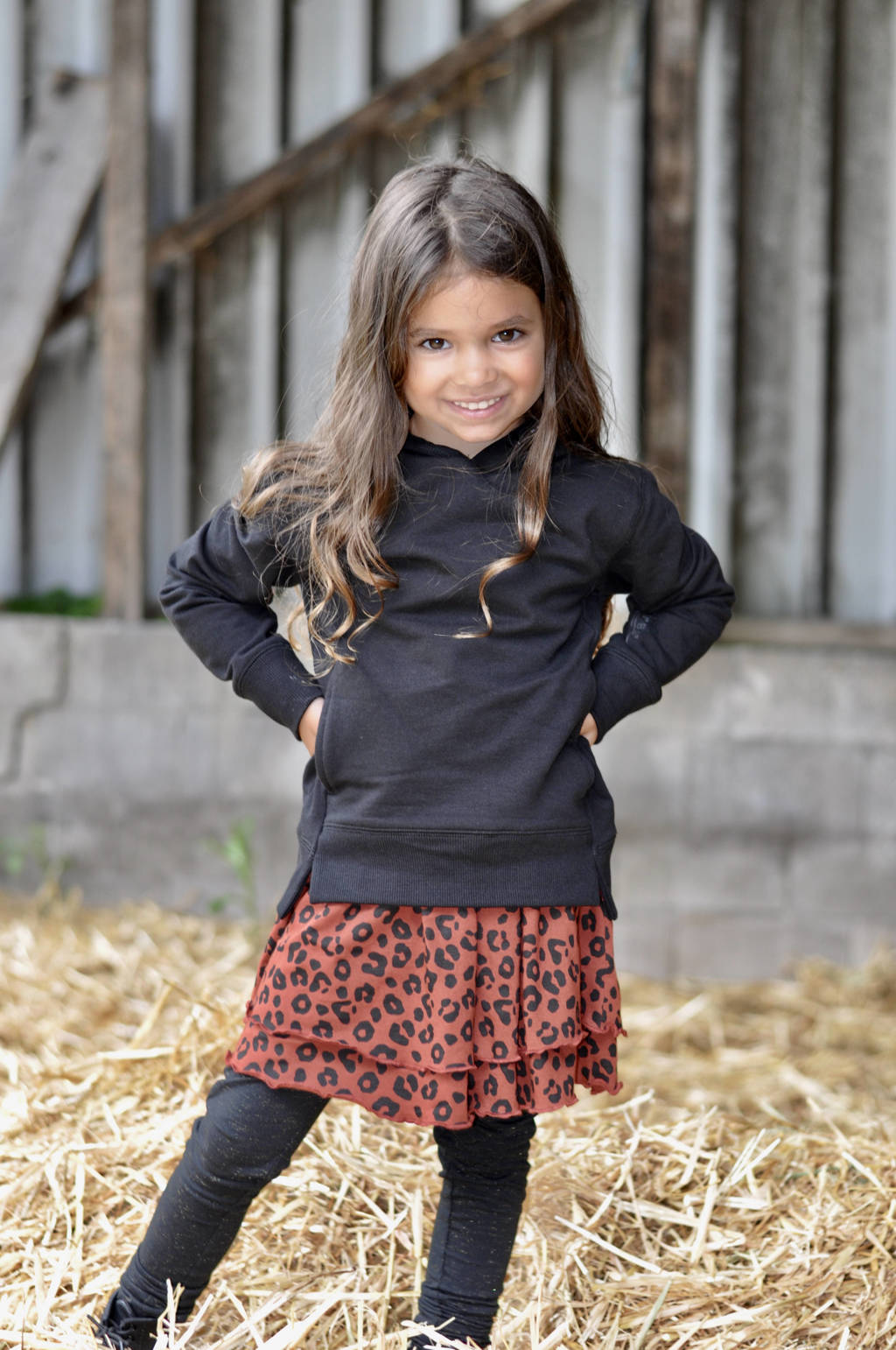KIDDO rok Inge met panterprint zwart/rood