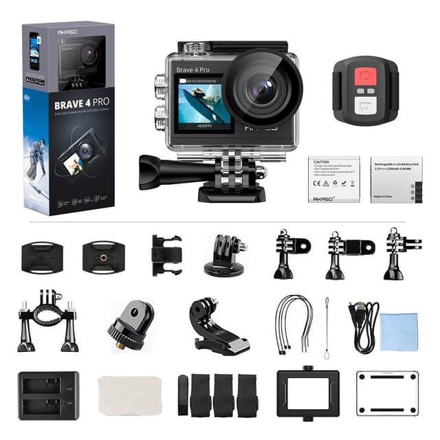 AKASO Brave 4 Pro dobbeltskærm 4K/30fps 20MP action kamera
