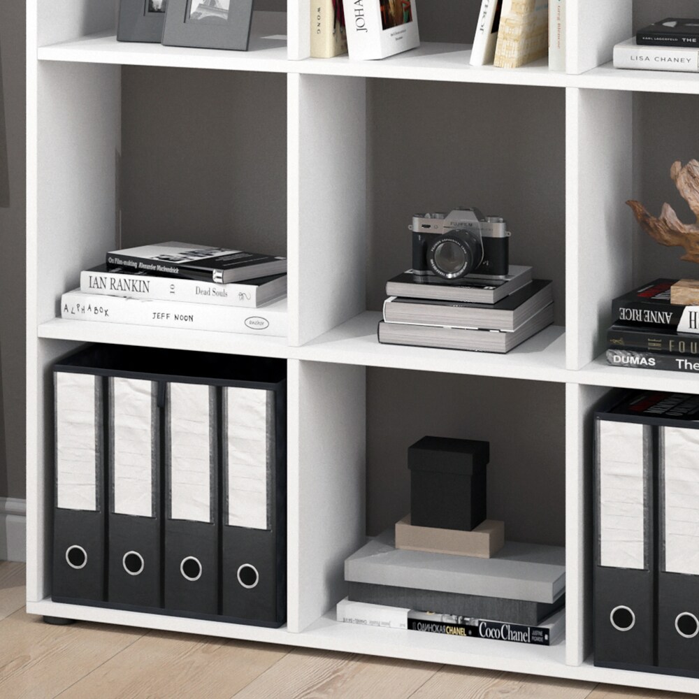 Vicco Raumteiler Würfelregal Standregal Nove Weiß Faltbox Wohnzimmer Regal 104x108 cm modern Ablage 9 Fächer Dekoregal Ordnerregal Aufbewahrung