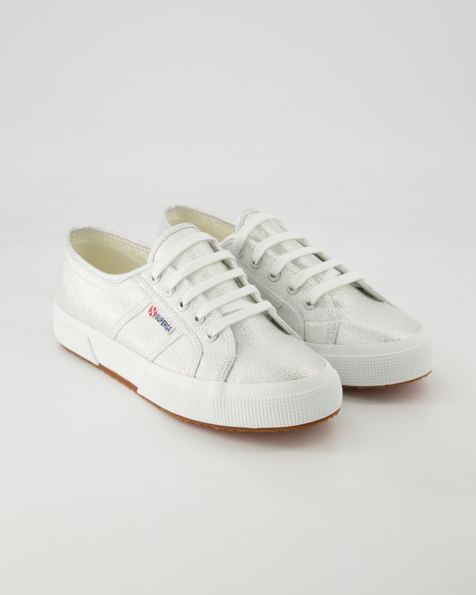 Superga 2750-Lame Schnürschuhe in Silber