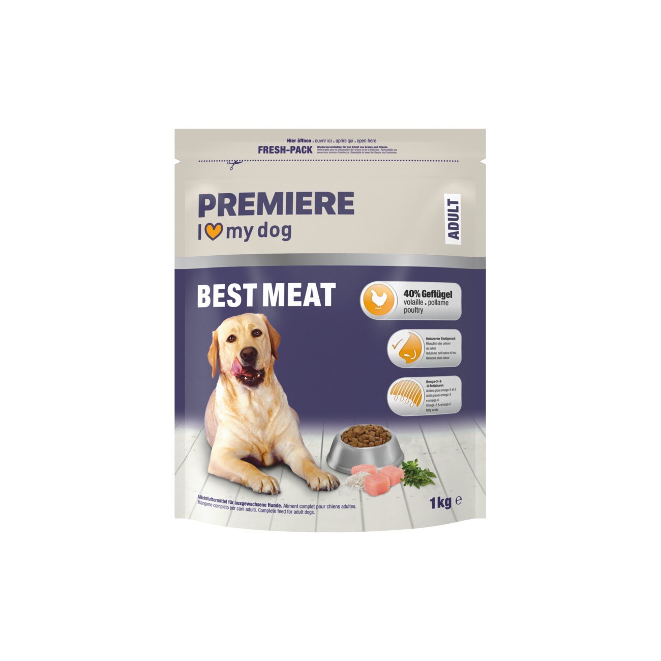 PREMIERE Trockenfutter Hund Best Meat Adult Geflügel 1 kg