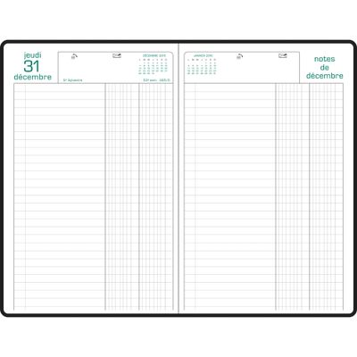 Agenda Raisin - 1 jour par page - 16,5 x 24,5 cm - noir - Exacompta