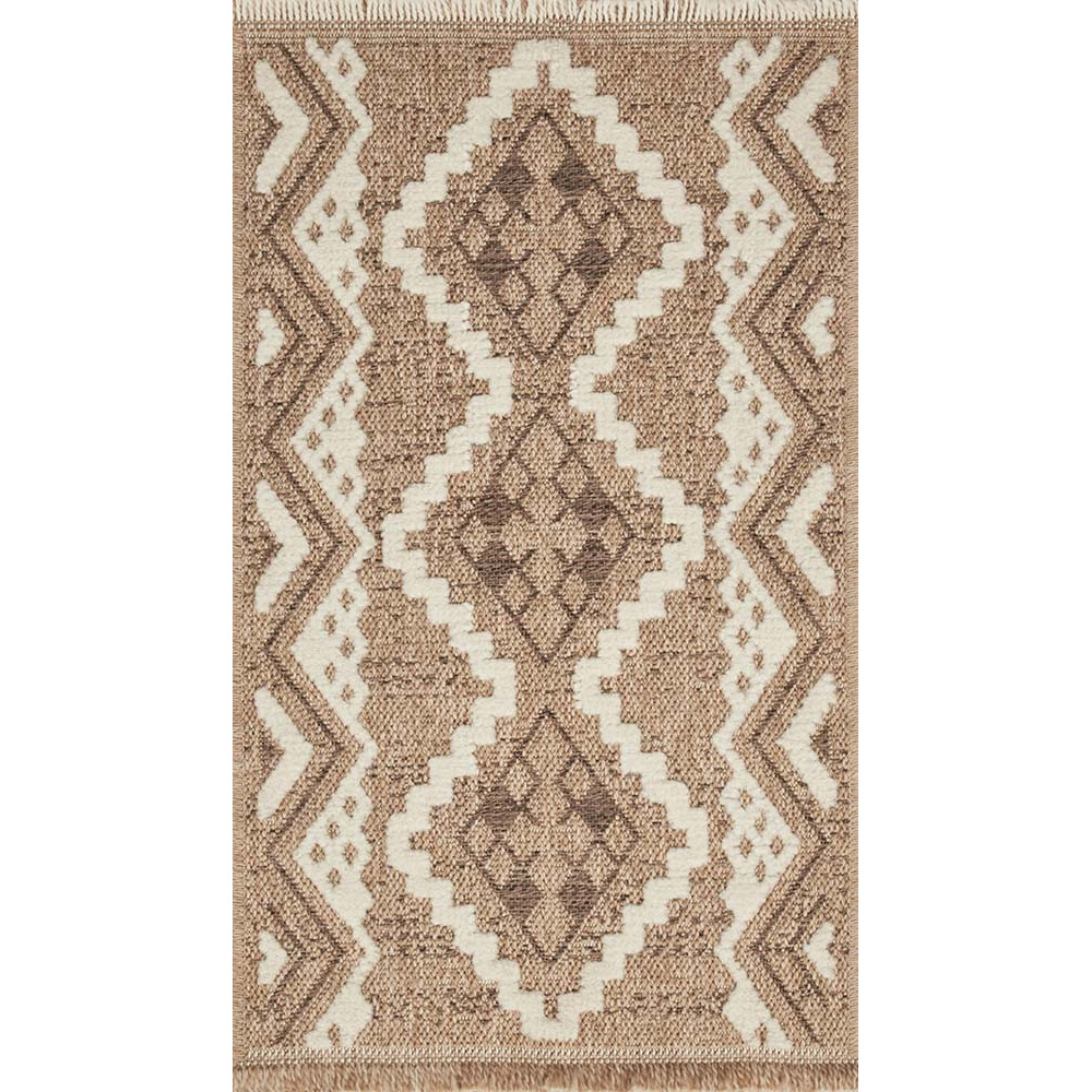 Tapis intérieur extérieur aspect jute marron tulum 9054 290 x 200 cm