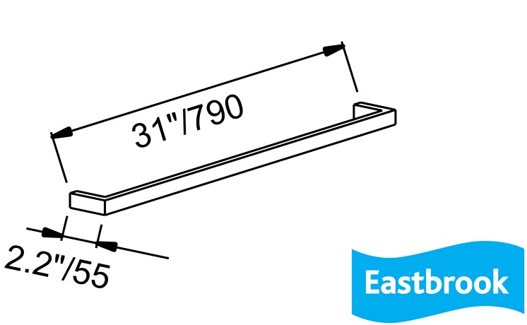 Eastbrook Alento handdoekenrek chroom 80cm