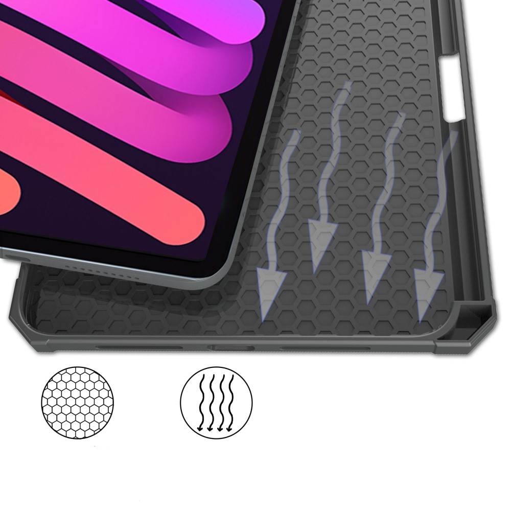 iPad Mini 7 (2024) / Mini 6 (2021) Leder Tasche Smart Cover Hülle - Schwarz