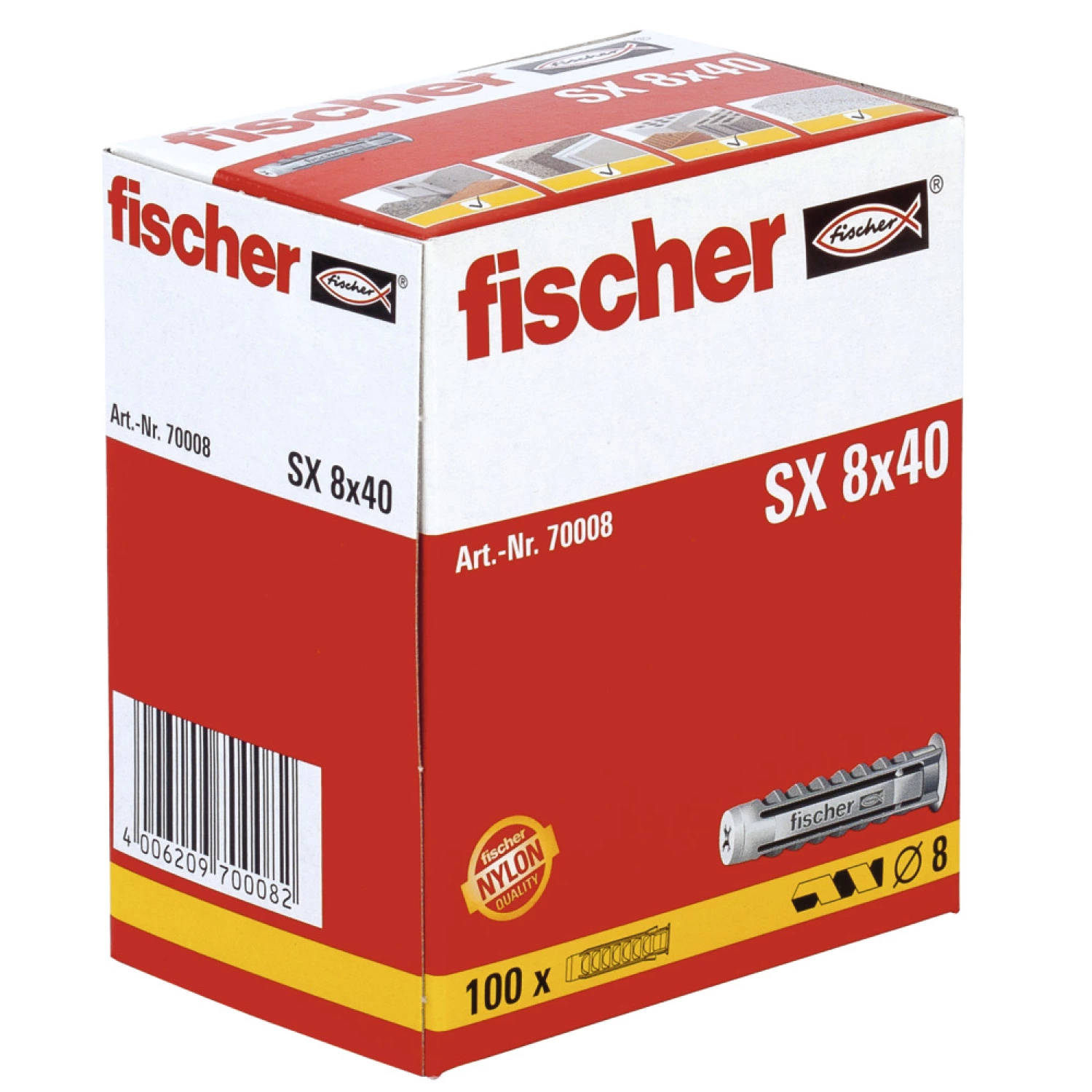 Fischer 70008 SX Pluggen - 8 x 40 mm (100st)