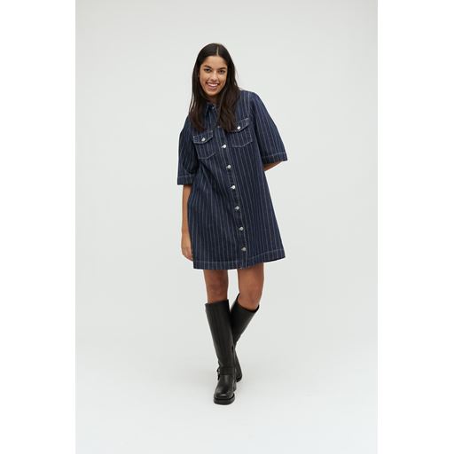 Global Funk Mira-G Kjole, Navy Pinstripe, M