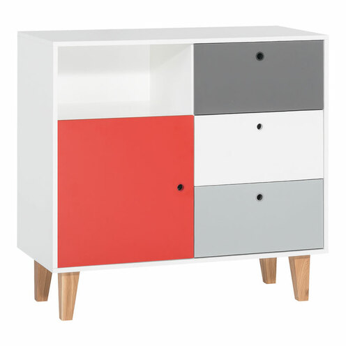Chambre DUO CONCEPT lit 70x140+commode Rouge - VOX