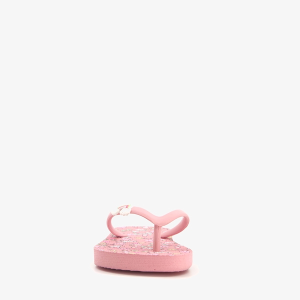 Roze meisjes teenslippers met unicorns