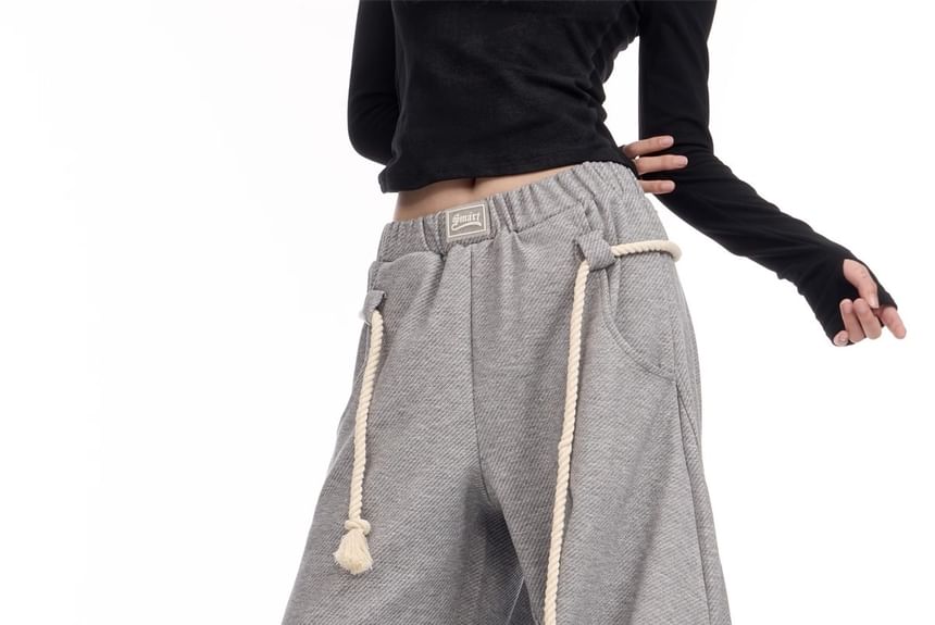 rinkoplan - Hoge taille effen wijde broek