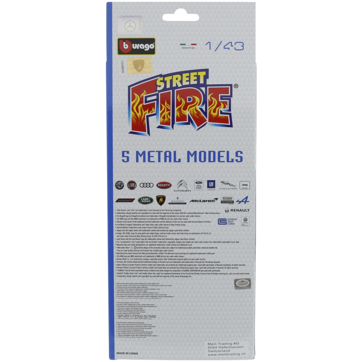 Burago Street Fire 1/43 5 Stück 3+ Jahre