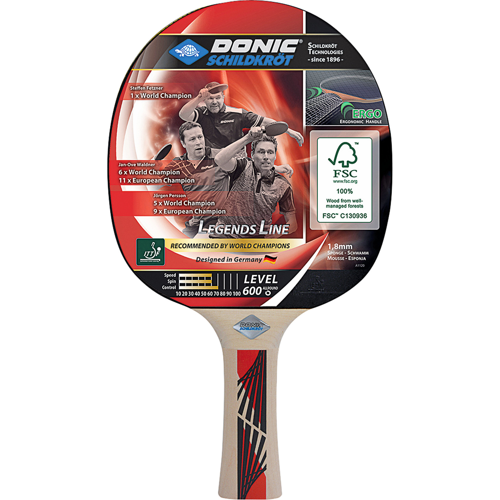 Donic-Schildkröt Tischtennisschläger Legends 600 FSC