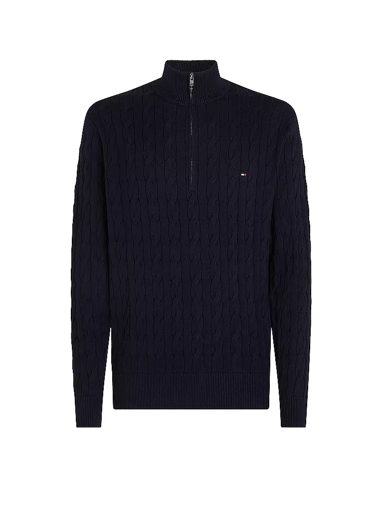 TOMMY HILFIGER Troyer Pullover blau