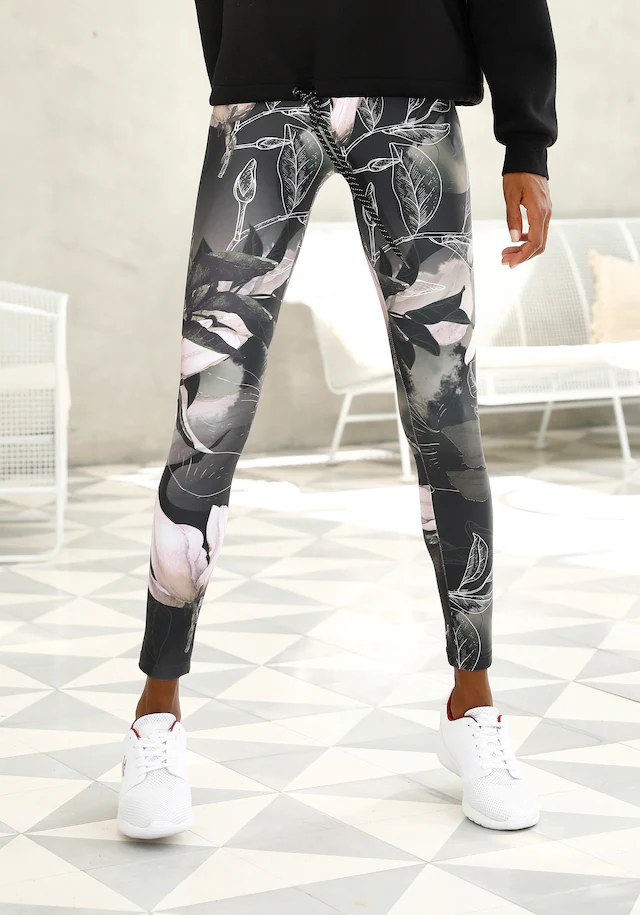 LASCANA ACTIVE Leggings »Tropical«  mit abstraktem Blumenprint, Loungewear