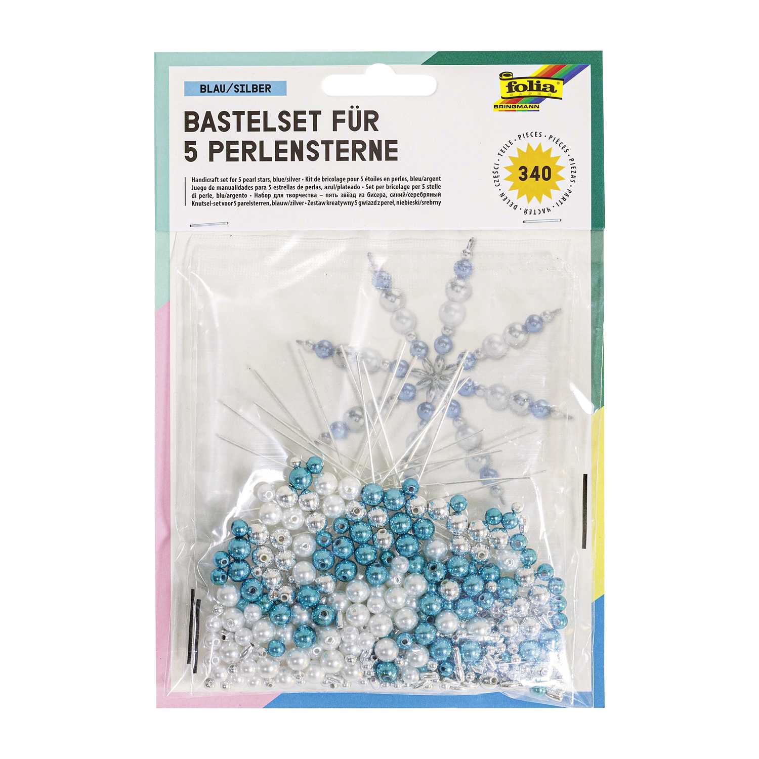 Folia Bastelset für 5 Perlensternen 340teilig