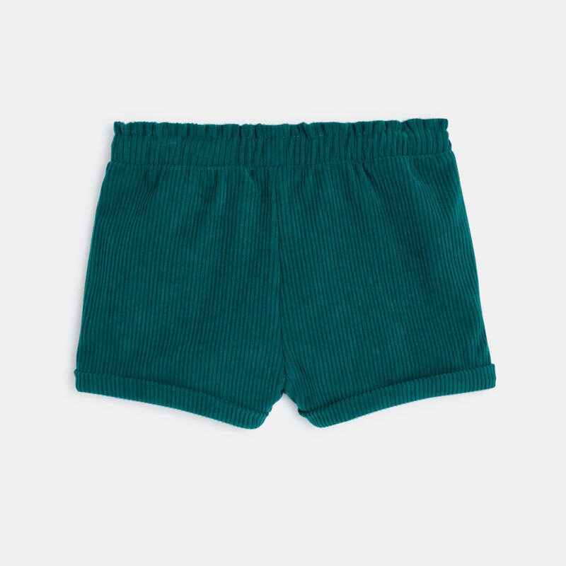 Short paperbag velours côtelé vert bébé fille Vert