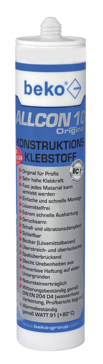 Allcon 10 constructielijm - Lijmt bijna alle materialen - Artikelnr. 260 100 310