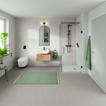Grohe regendoucheset Quickfix Vitalio Start met handdouche en thermostaatkraan 2 standen zwart