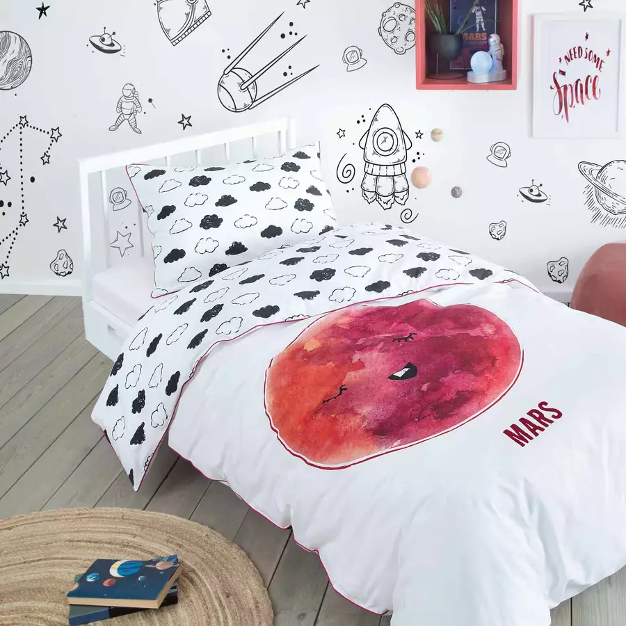 hibboux® Bettwäsche-Set Cosmic Mars Multicolor